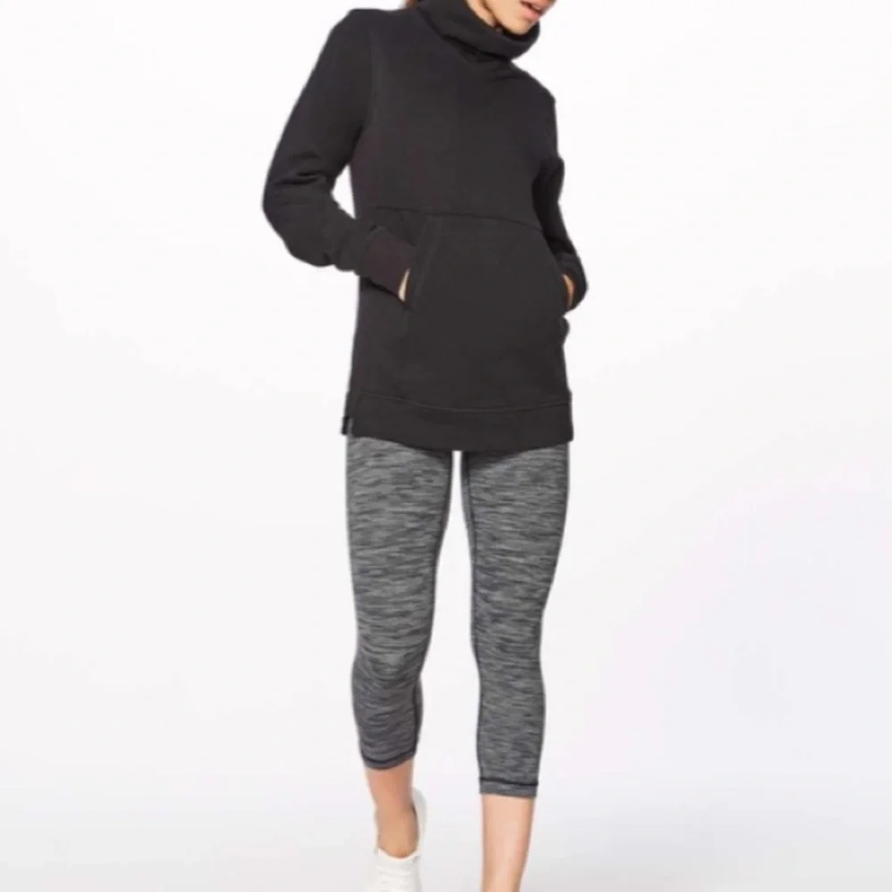 LULULEMON Press Pause Pullover French Terry Funnel Neck Black Size 2